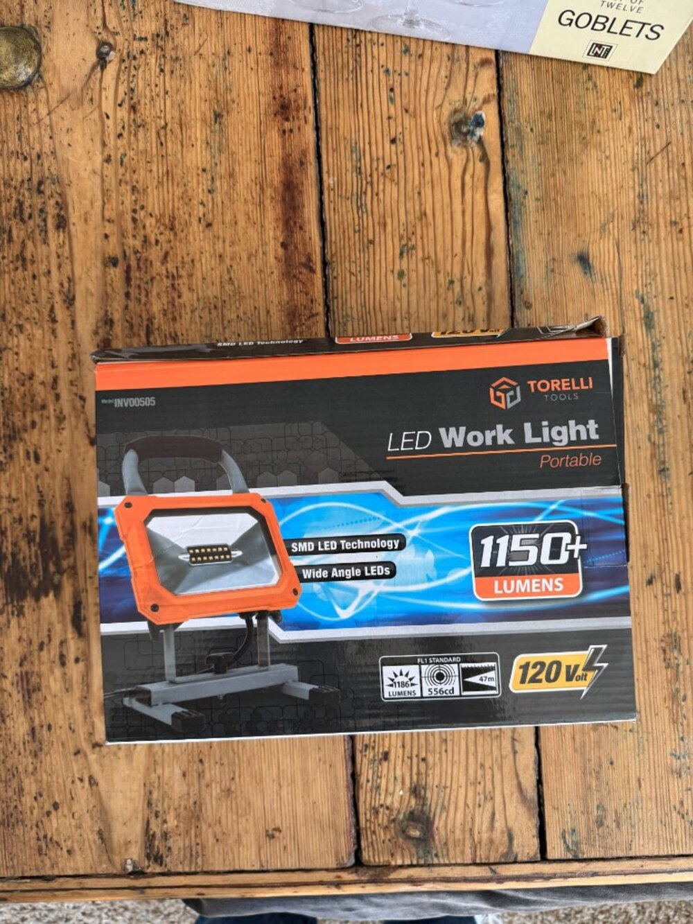 Torelli Tools LED Work Light Portable 1150 Plus Lumens 120V Wide Angle LEDs NEW